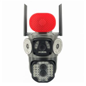 دوربین مداربسته مینی اسپیددام سه لنز مناسب فضای باز مدل LJCM Dual 360 4K Pro آژیردار